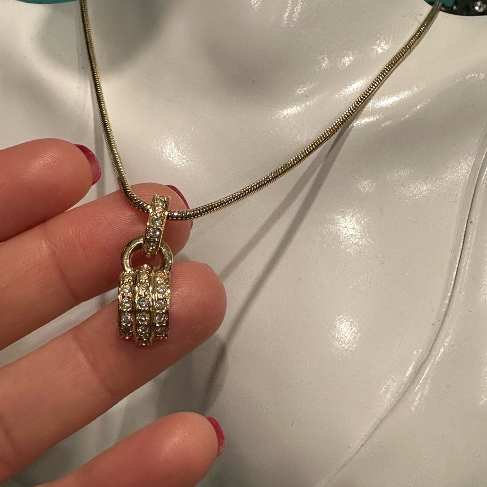 CHRISTIAN DIOR Vintage Crystal Gold plated necklace - Picture 6 of 10